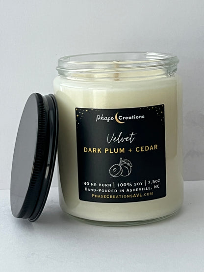 VELVET ~ Dark Plum + Cedar | Hand-poured Premium Soy Candle