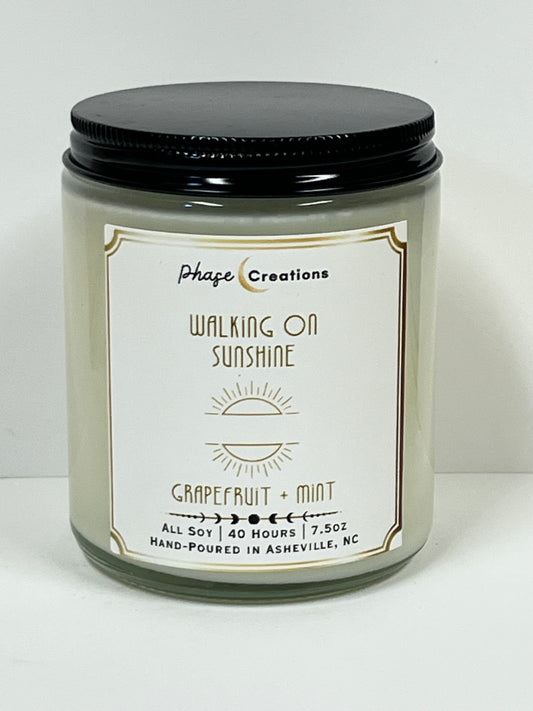 WALKING ON SUNSHINE ~ Grapefruit + Mint | 40 Hour ~ Hand-poured premium Soy Candle