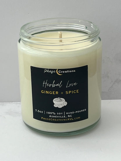 HERBAL LOVE ~ Ginger + Spice | Hand-poured Premium Soy Candle