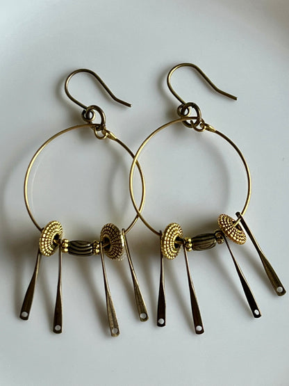 BRASS METAL DANGLES | Earrings