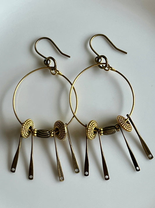 BRASS METAL DANGLES | Earrings