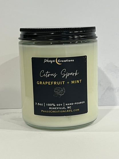 CITRUS SPARK ~ Grapefruit + Mint | Hand-poured Premium Soy Candle
