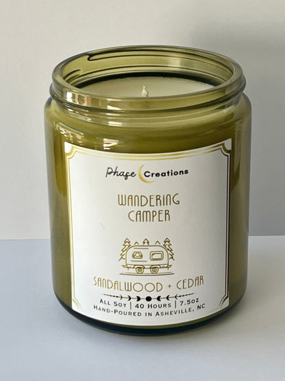 WANDERING CAMPER ~ Sandalwood + Cedar | 40 Hour ~ Hand-poured premium Soy Candle