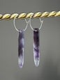 AMETHYST PUFF HOOP | GEMSTONE CRYSTAL Earrings