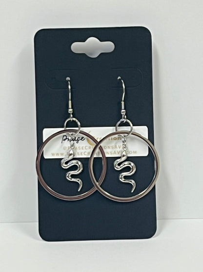 DAINTY SERPENTINE HOOP-DANGLES (SS) | Earrings