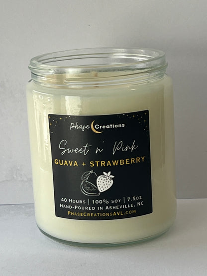 SWEET N’ PINK ~ Guava + Strawberry | Hand-poured Premium Soy Candle