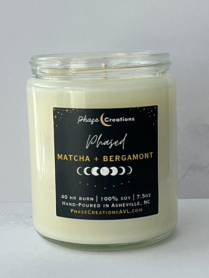 PHASED ~ Matcha + Bergamot | Hand-poured Premium Soy Candle