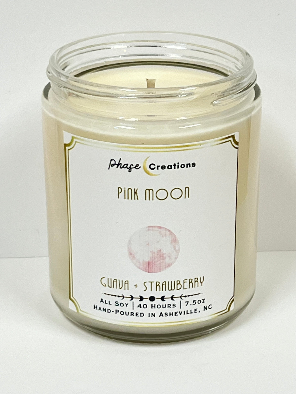 PINK MOON ~ Guava + Strawberry | 40 Hour ~ Hand-poured premium Soy Candle