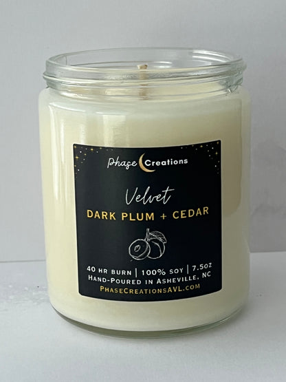 VELVET ~ Dark Plum + Cedar | Hand-poured Premium Soy Candle