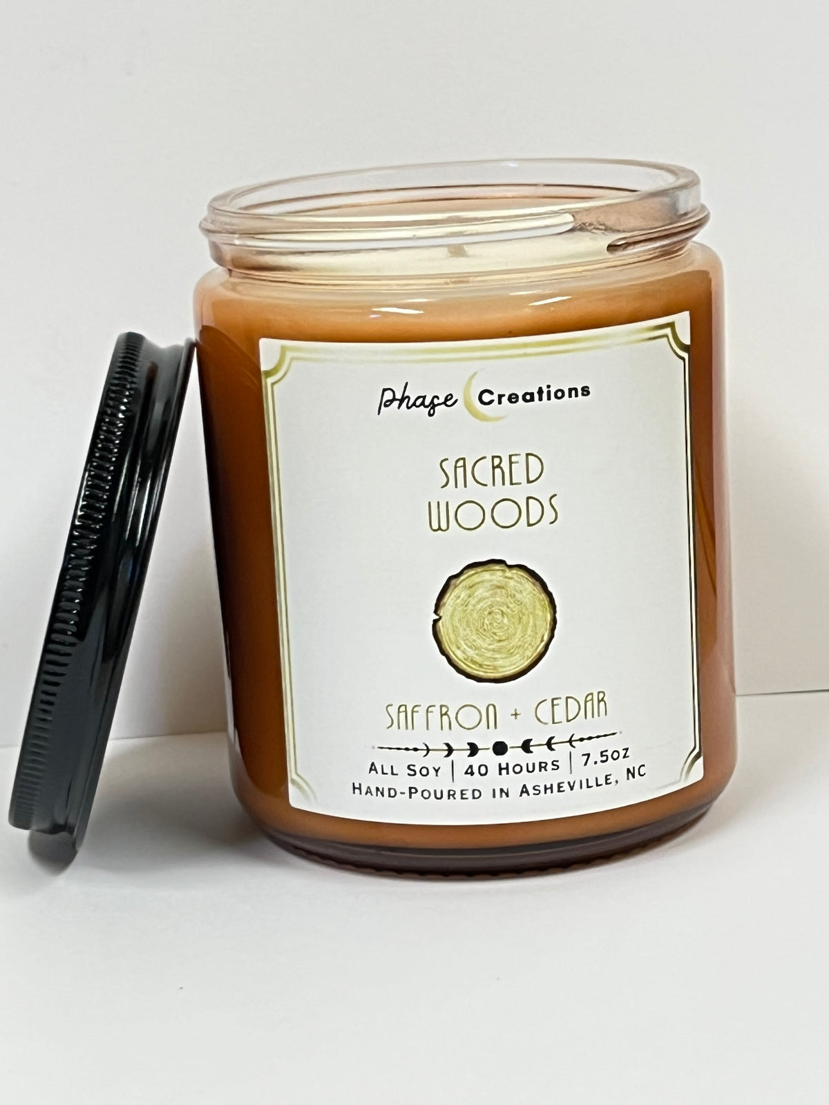 SACRED WOODS ~ Saffron + Cedarwood | 40 Hour ~ Hand-poured premium Soy Candle