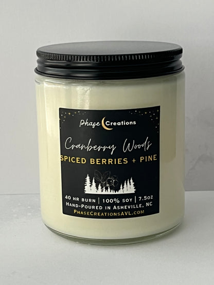 CRANBERRY WOODS ~ Spiced Berries + Pine | Hand-poured Premium Soy Candle