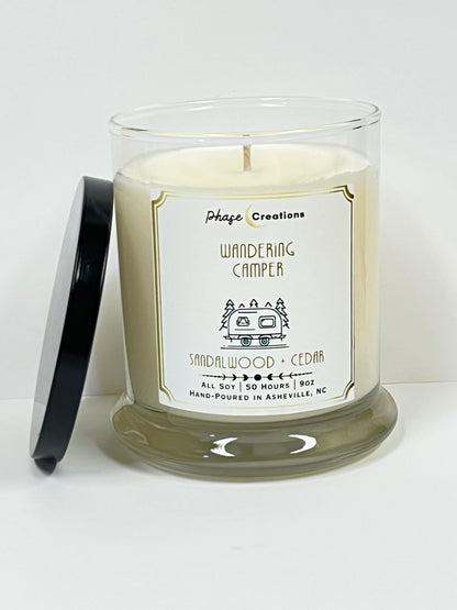 WANDERING CAMPER~ Sandalwood + Cedar | 50 Hour ~ Hand-poured premium Soy Candle