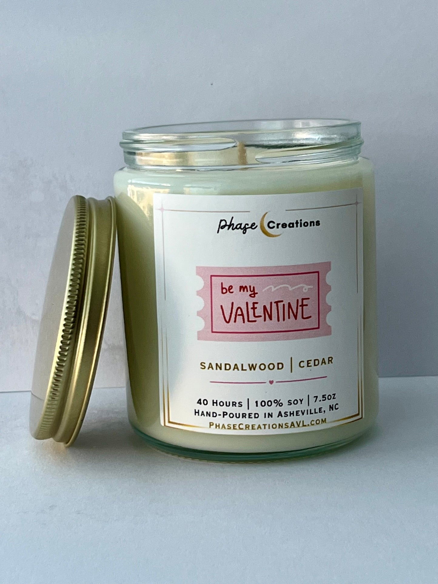 Valentine’s Candle | BE MY VALENTINE ~ Sandalwood + Cedar | Hand-poured Premium Soy Candle