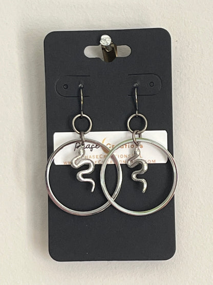 DAINTY SERPENTINE HOOP-DANGLES (SS) | Earrings
