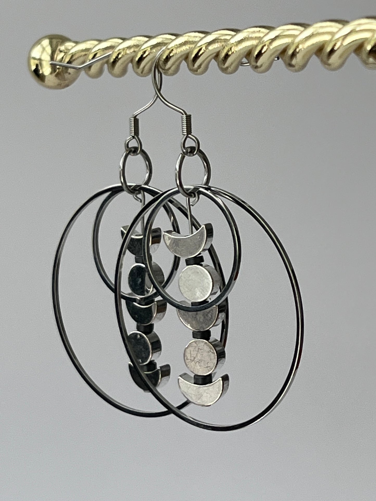SILVER MOON ORBIT HOOP-DANGLES (SS) | Earrings