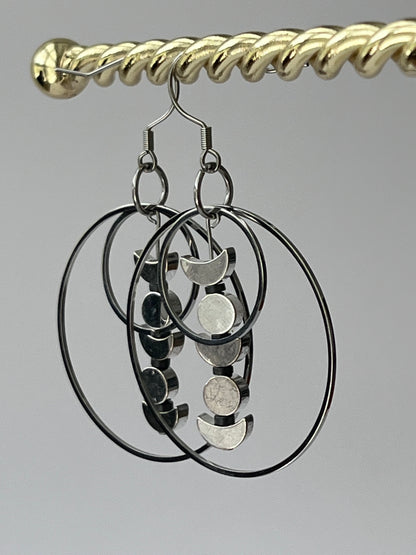 SILVER MOON ORBIT HOOP-DANGLES (SS) | Earrings