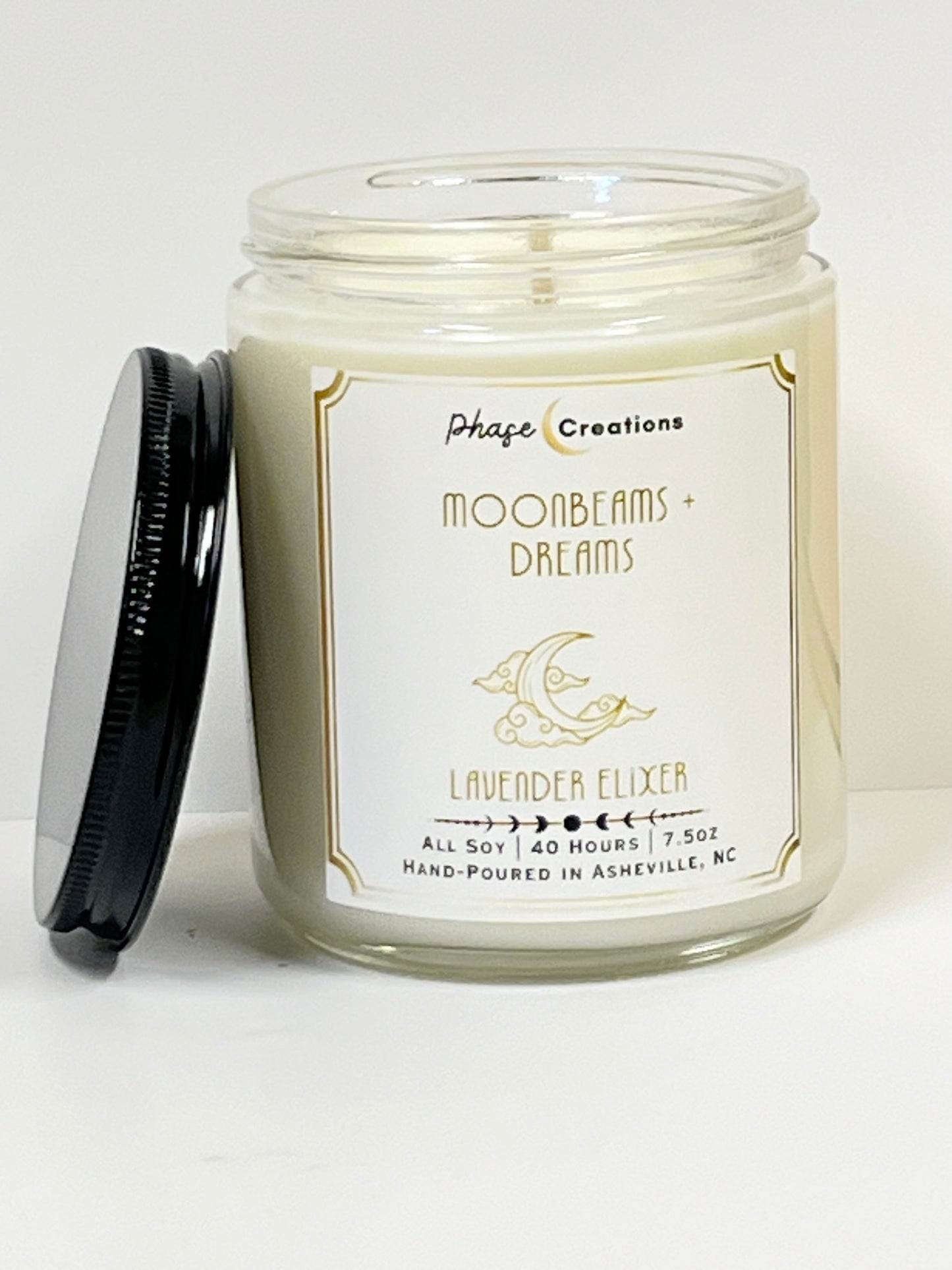 MOONBEAMS + DREAMS ~ Lavender Elixer | 40 Hour ~ Hand-poured Premium Soy Candle