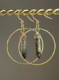 LABRADORITE HOOP DANGLES | GEMSTONE CRYSTAL Earrings