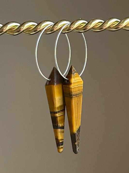 TIGERS EYE KITE (SP)| GEMSTONE CRYSTAL Earrings