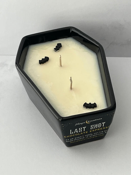 HALLOWEEN CANDLE : LAST SHOT ~ Chocolate Espresso | Hand-poured Premium Soy Candle