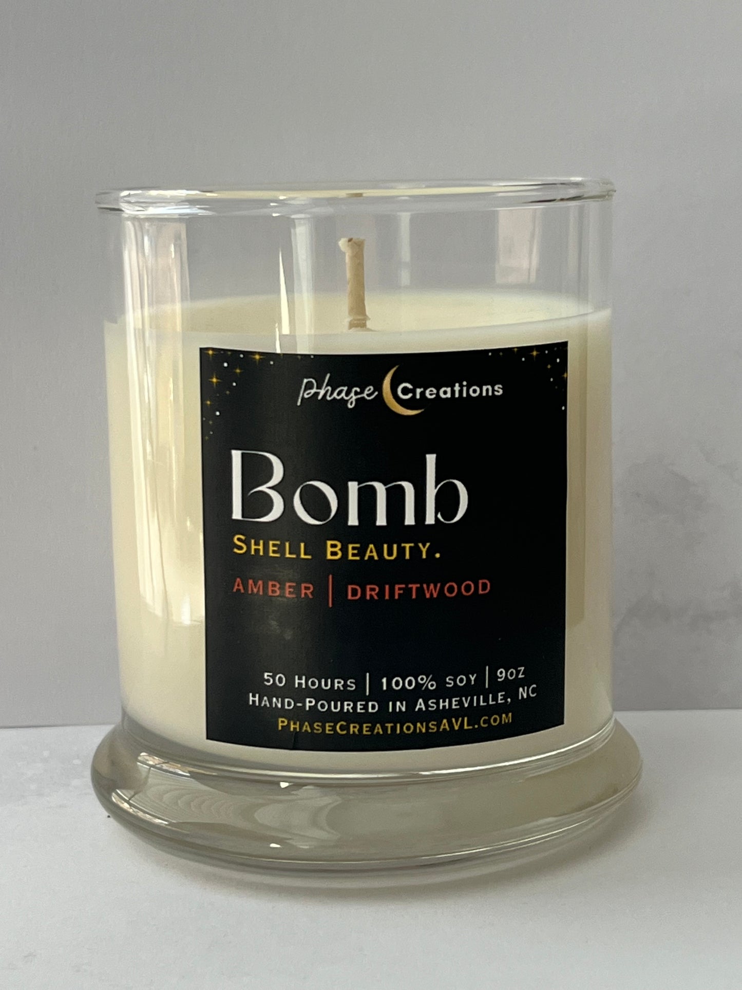 BOMBSHELL BEAUTY. ~ Amber + Driftwood | Hand-poured Premium Soy Candle
