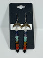 CHAKRA MINI HEART CRESCENT MOON DANGLES (SS) | GEMSTONE CRYSTAL Earrings