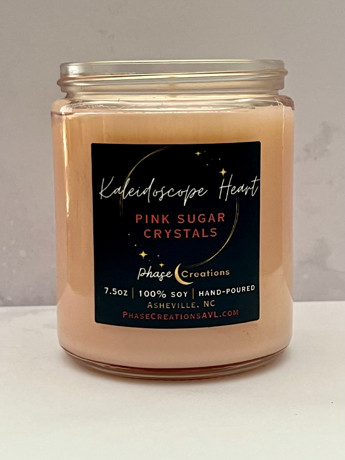 KALEIDOSCOPE HEART ~ Pink Sugar Crystals | Hand-poured Premium Soy Candle