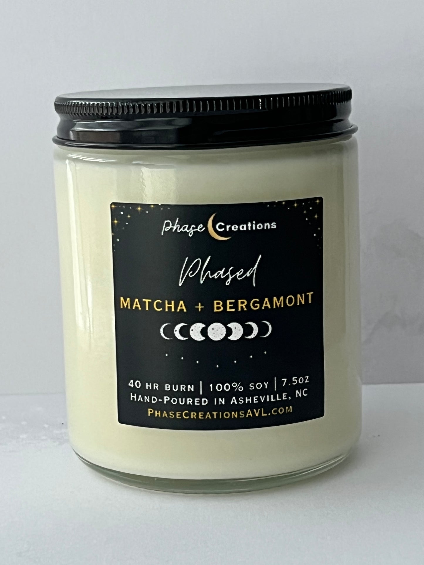 PHASED ~ Matcha + Bergamot | Hand-poured Premium Soy Candle