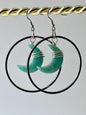 “HANG THE MOON” : AMAZONITE WIRE-WRAPPED CRESCENT MOON HOOP-DANGLES | GEMSTONE CRYSTAL Earrings