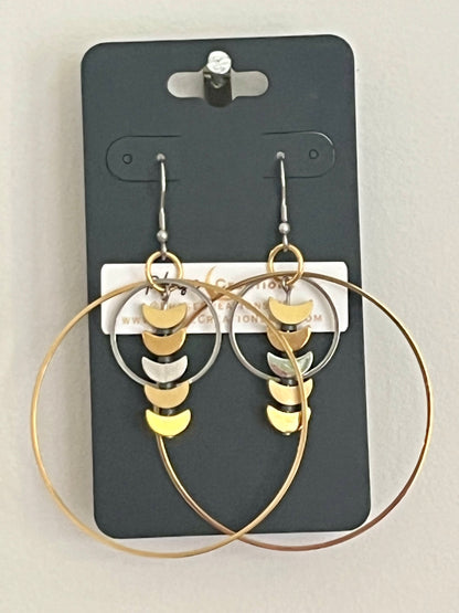 CRESCENT MOON ORBIT HOOP-DANGLES | Earrings