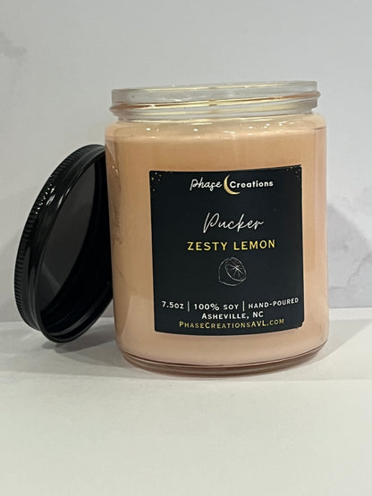 PUCKER ~ Zesty Lemon | Hand-poured Premium Soy Candle