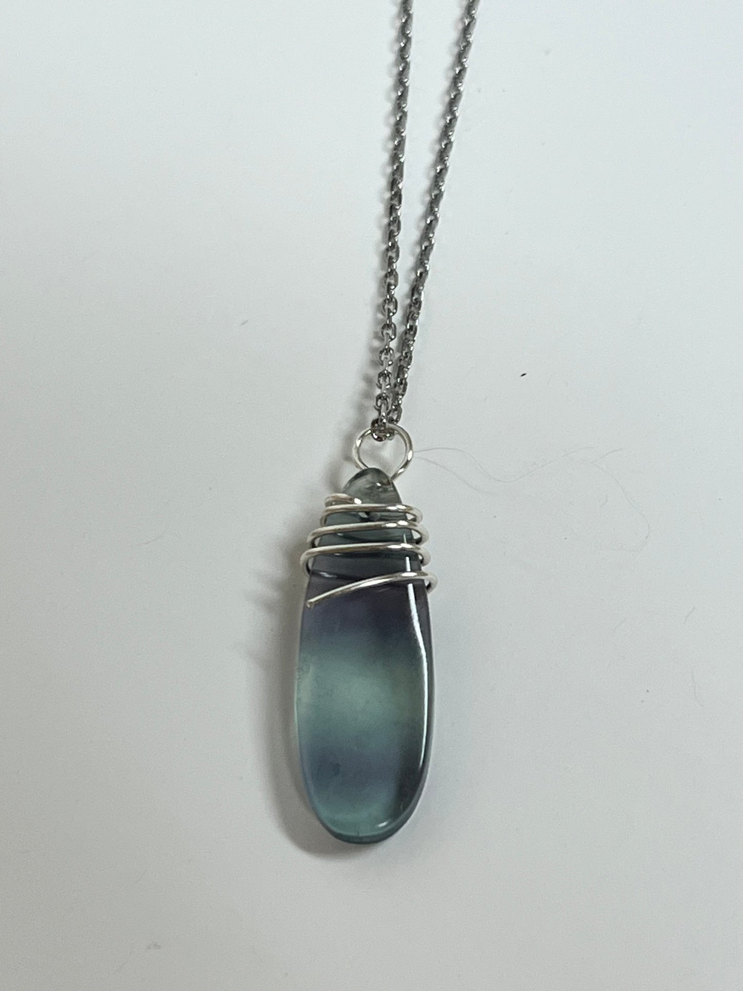 WIRE-WRAPPED FLUORITE OVAL | Gemstone Necklace