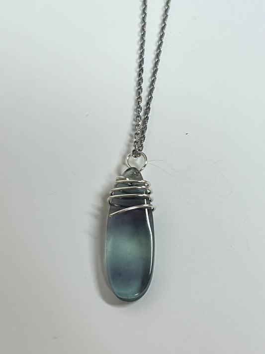 WIRE-WRAPPED FLUORITE OVAL | Gemstone Necklace