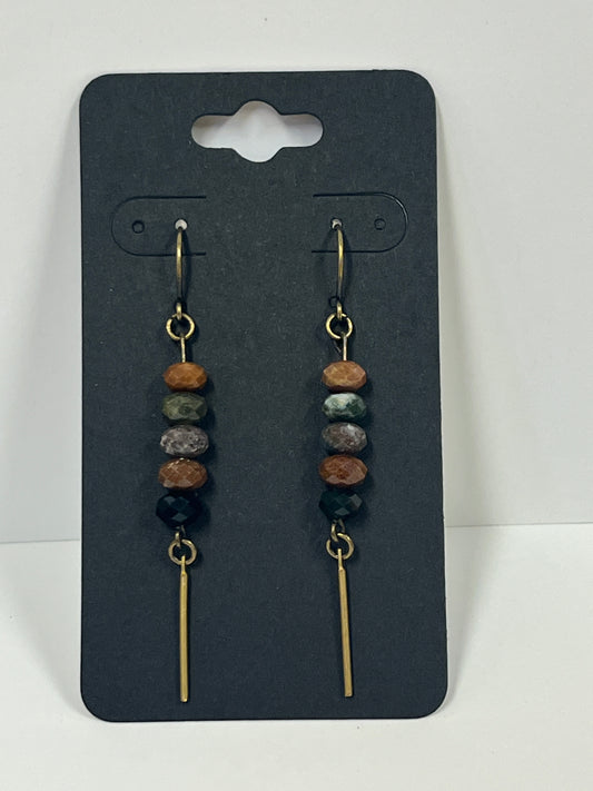 STACKED OCEAN JASPER DANGLES  | Gemstone Earrings