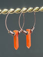 CARNELIAN HEX w/ COPPER | GEMSTONE CRYSTAL Earrings