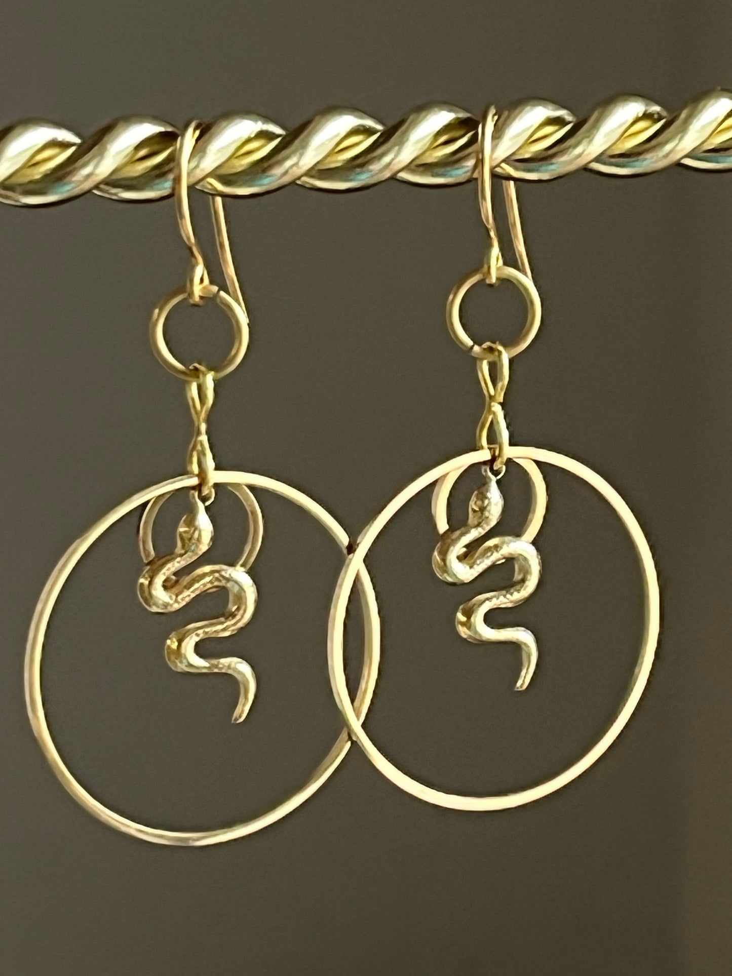 DAINTY SERPENTINE HOOP-DANGLES | Earrings