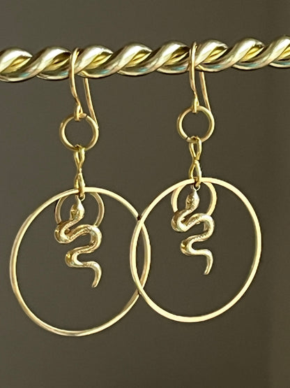 DAINTY SERPENTINE HOOP-DANGLES | Earrings