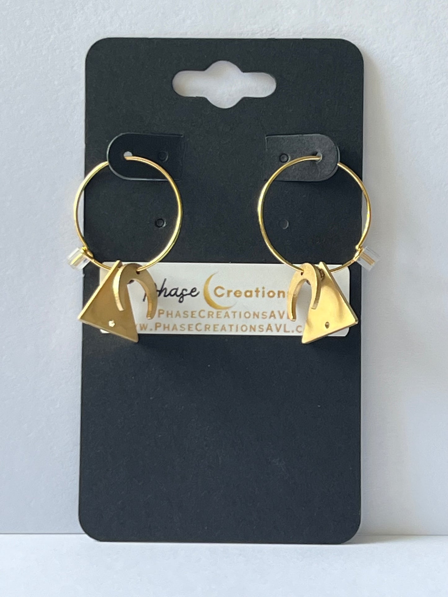 CRESCENT MOON MOUNTAIN MINI HOOPS (GP)| Earrings