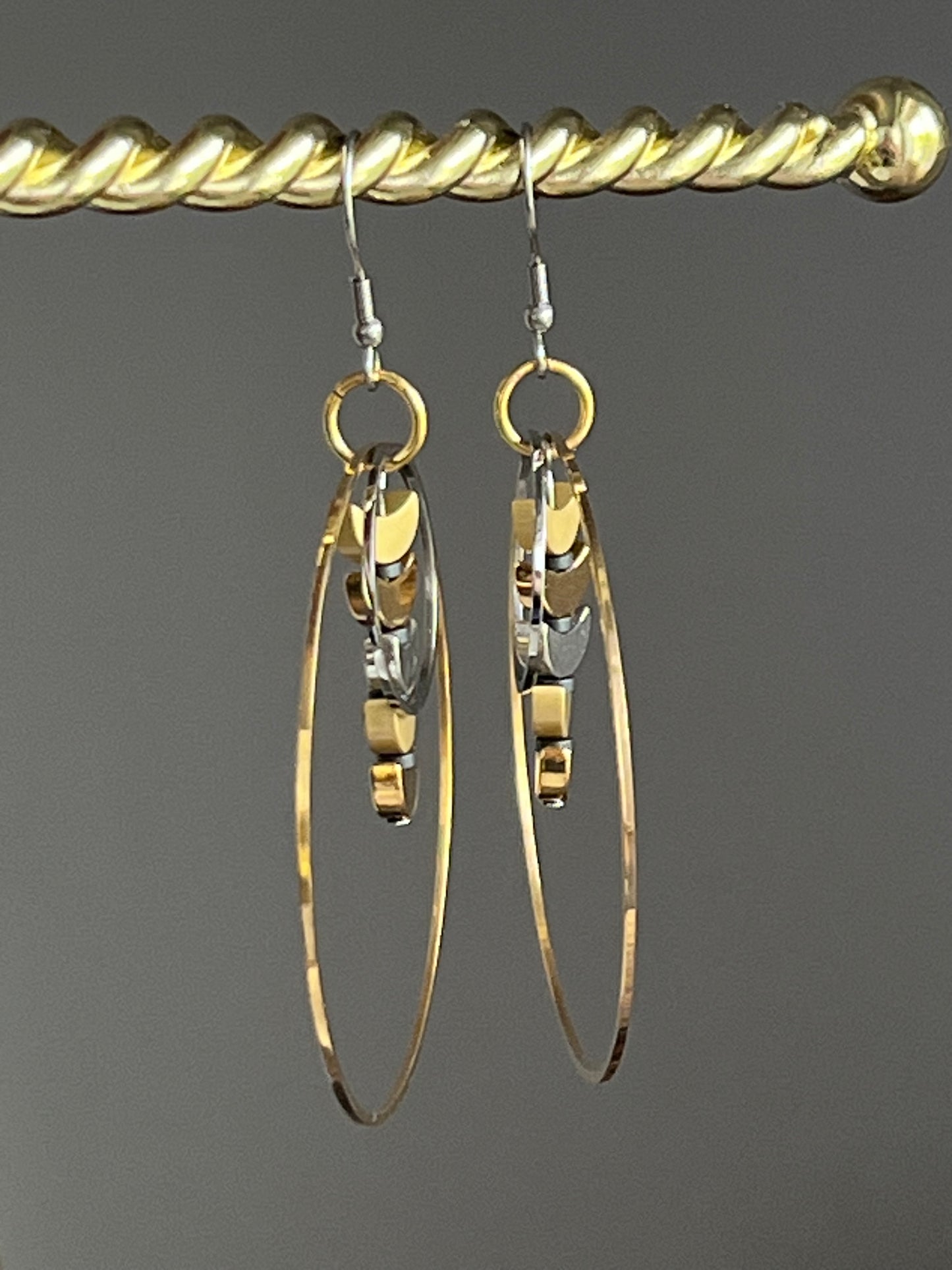 CRESCENT MOON ORBIT HOOP-DANGLES | Earrings