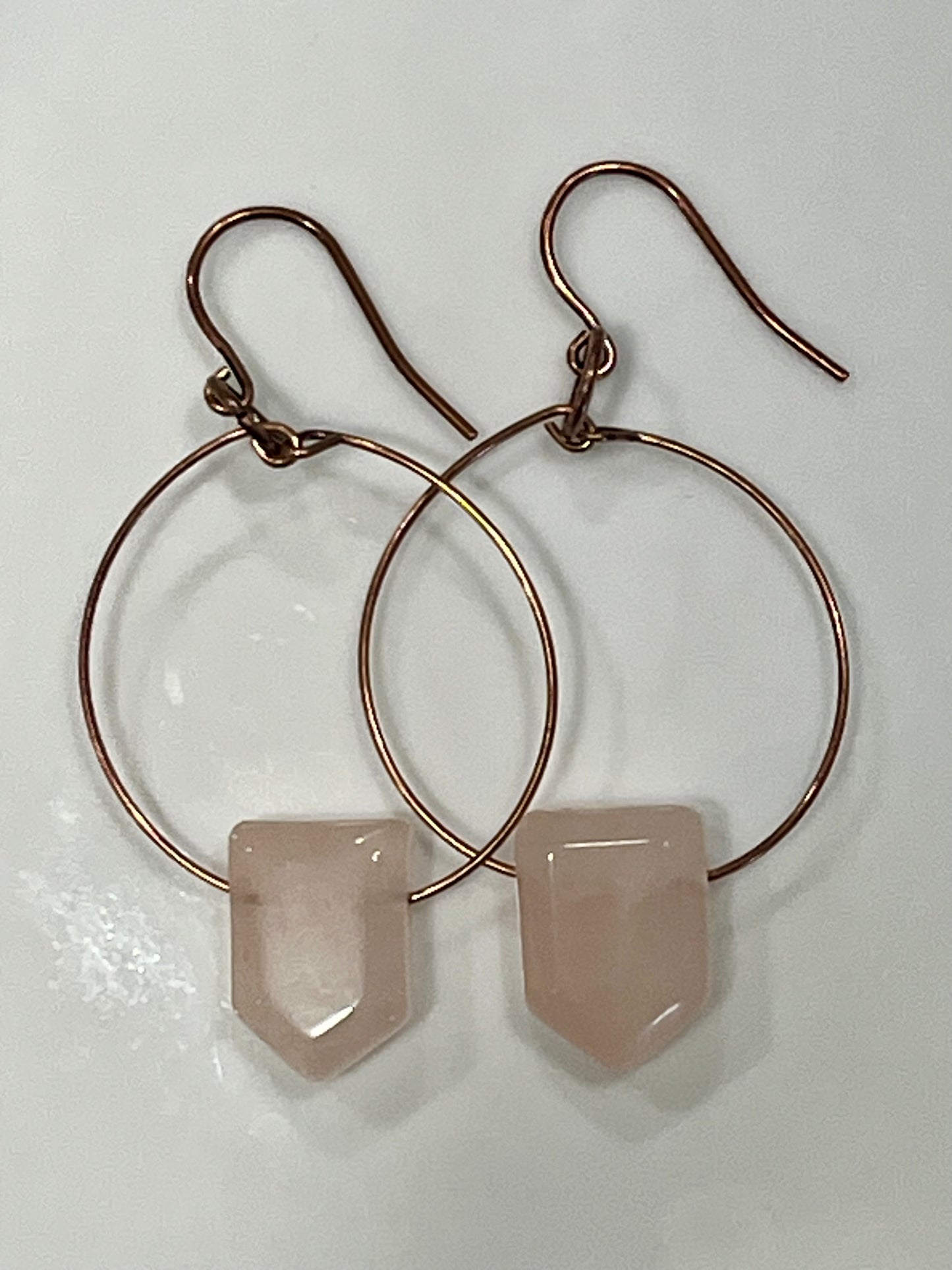 CHUNKY ROSE QUARTZ ARROW | GEMSTONE CRYSTAL EARRINGS