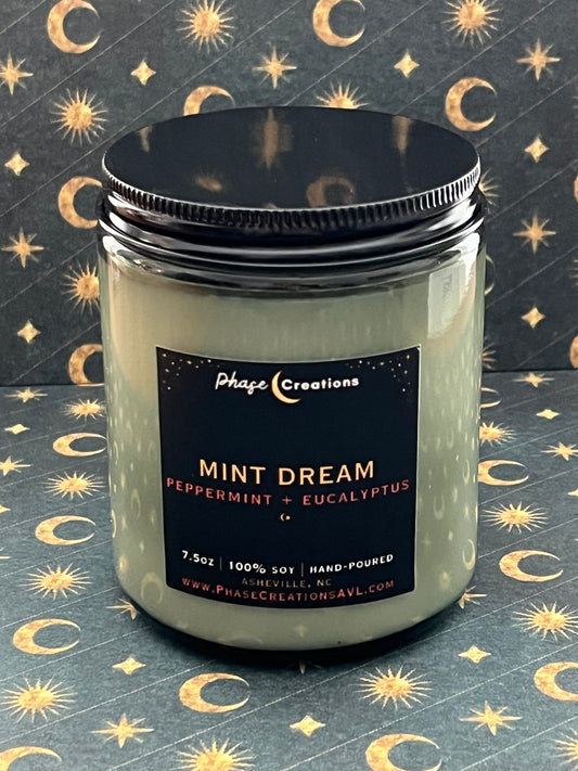 MINT DREAM ~ Peppermint + Eucalyptus Scent | Hand-poured Premium Soy Candle