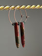 CHERRY JASPER PUFF HOOP | GEMSTONE CRYSTAL Earrings