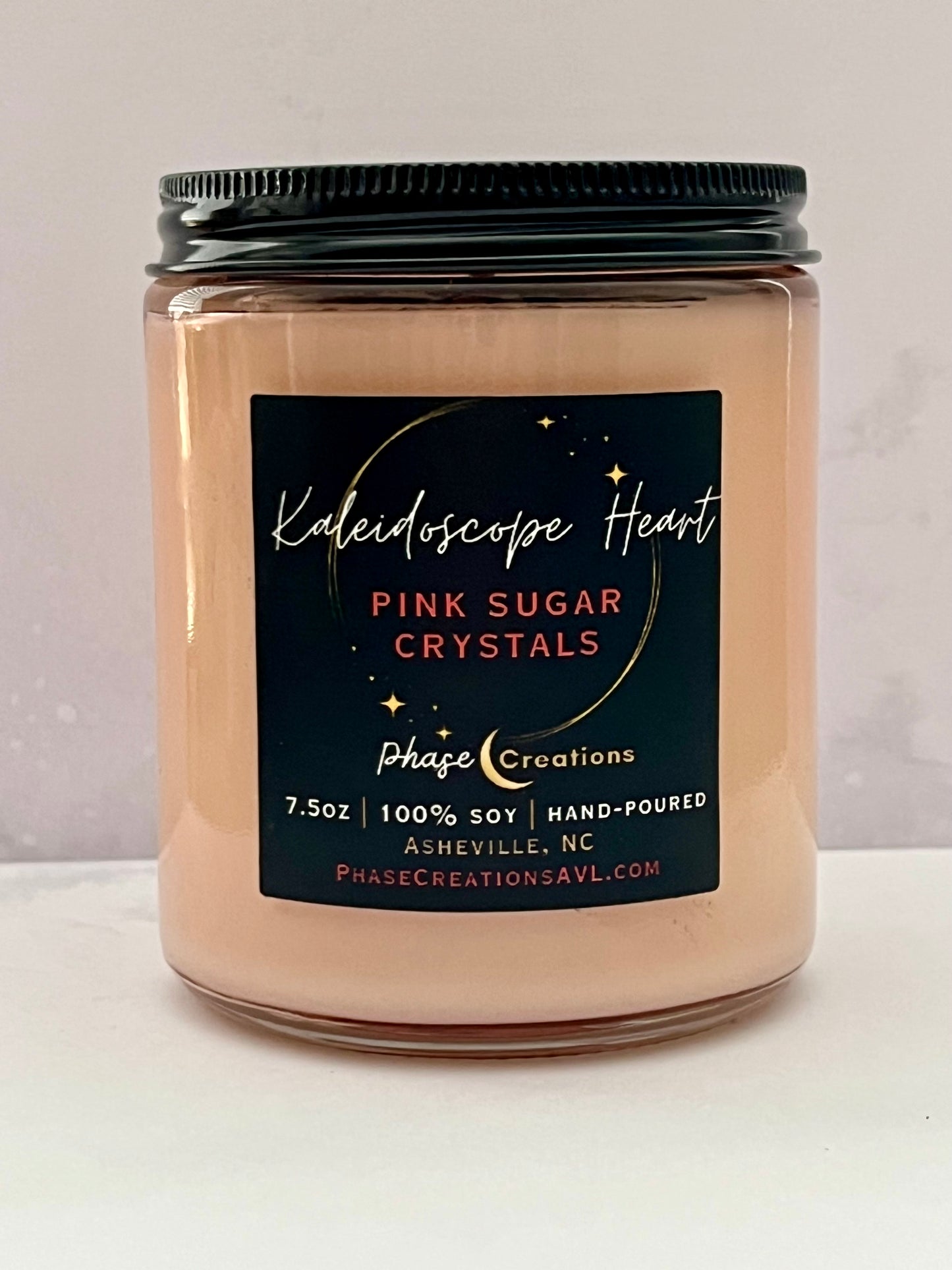 KALEIDOSCOPE HEART ~ Pink Sugar Crystals | Hand-poured Premium Soy Candle