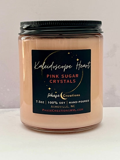 KALEIDOSCOPE HEART ~ Pink Sugar Crystals | Hand-poured Premium Soy Candle