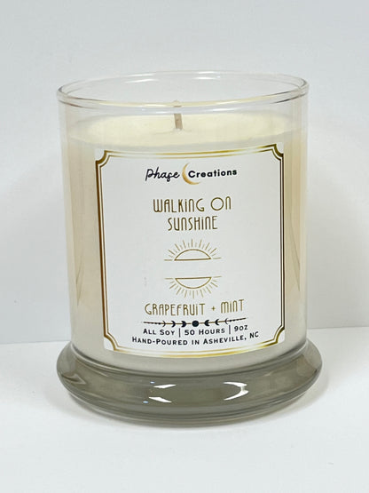 WALKING ON SUNSHINR ~ Grapefruit + Mint | 50 Hour ~ Hand-poured premium Soy Candle