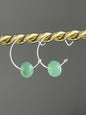 GREEN AVENTURINE OPEN-HOOPS|  GEMSTONE CRYSTAL Earrings