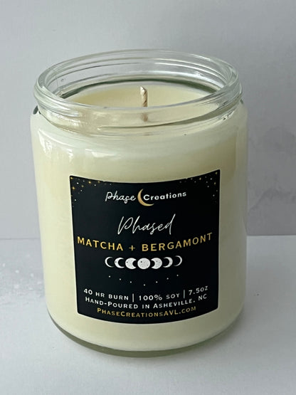 PHASED ~ Matcha + Bergamot | Hand-poured Premium Soy Candle