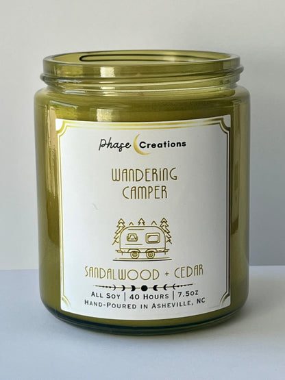 WANDERING CAMPER ~ Sandalwood + Cedar | 40 Hour ~ Hand-poured premium Soy Candle