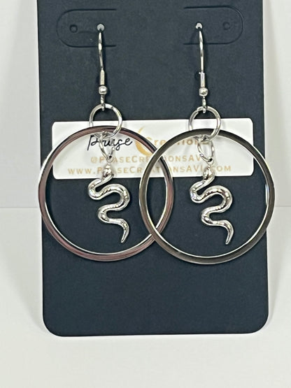DAINTY SERPENTINE HOOP-DANGLES (SS) | Earrings