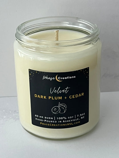 VELVET ~ Dark Plum + Cedar | Hand-poured Premium Soy Candle